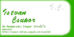 istvan csupor business card